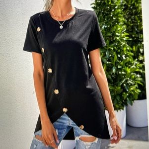 SHEIN button tunic tulip top